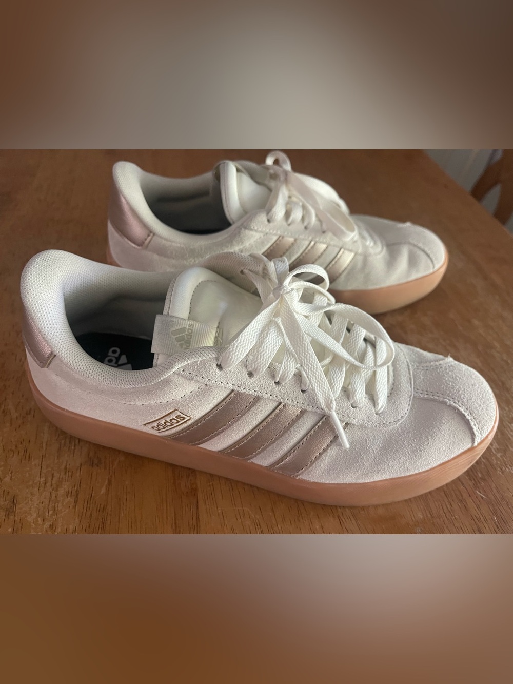 adidas Women's Casual Sneakers in Off-White with Gum Sole - Picture 11 of 13